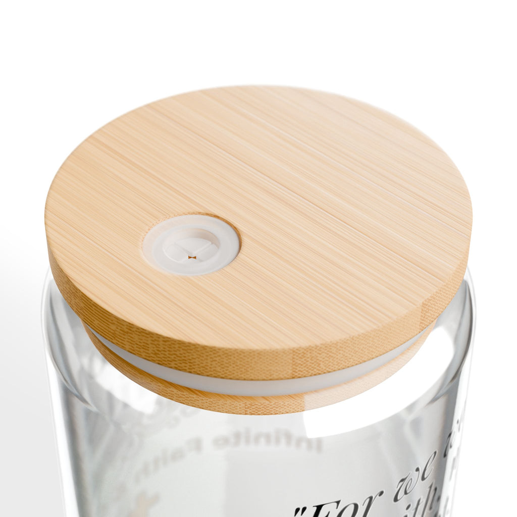 Faith Without Limits™ 16 oz Glass Can Cup with Bamboo Lid & Glass Straw