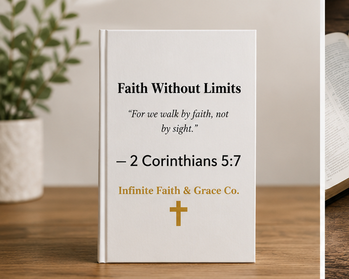 Faith Without Limits Christian Journal - 2 Corinthians 5:7 Hardcover Prayer & Reflection Notebook