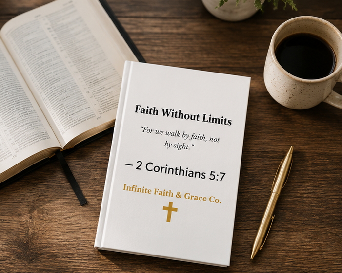 Faith Without Limits Christian Journal - 2 Corinthians 5:7 Hardcover Prayer & Reflection Notebook