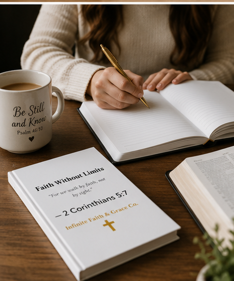Faith Without Limits Christian Journal - 2 Corinthians 5:7 Hardcover Prayer & Reflection Notebook