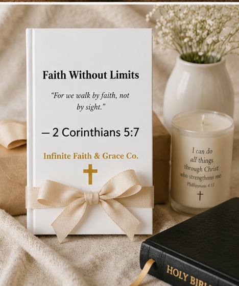 Faith Without Limits Christian Journal - 2 Corinthians 5:7 Hardcover Prayer & Reflection Notebook